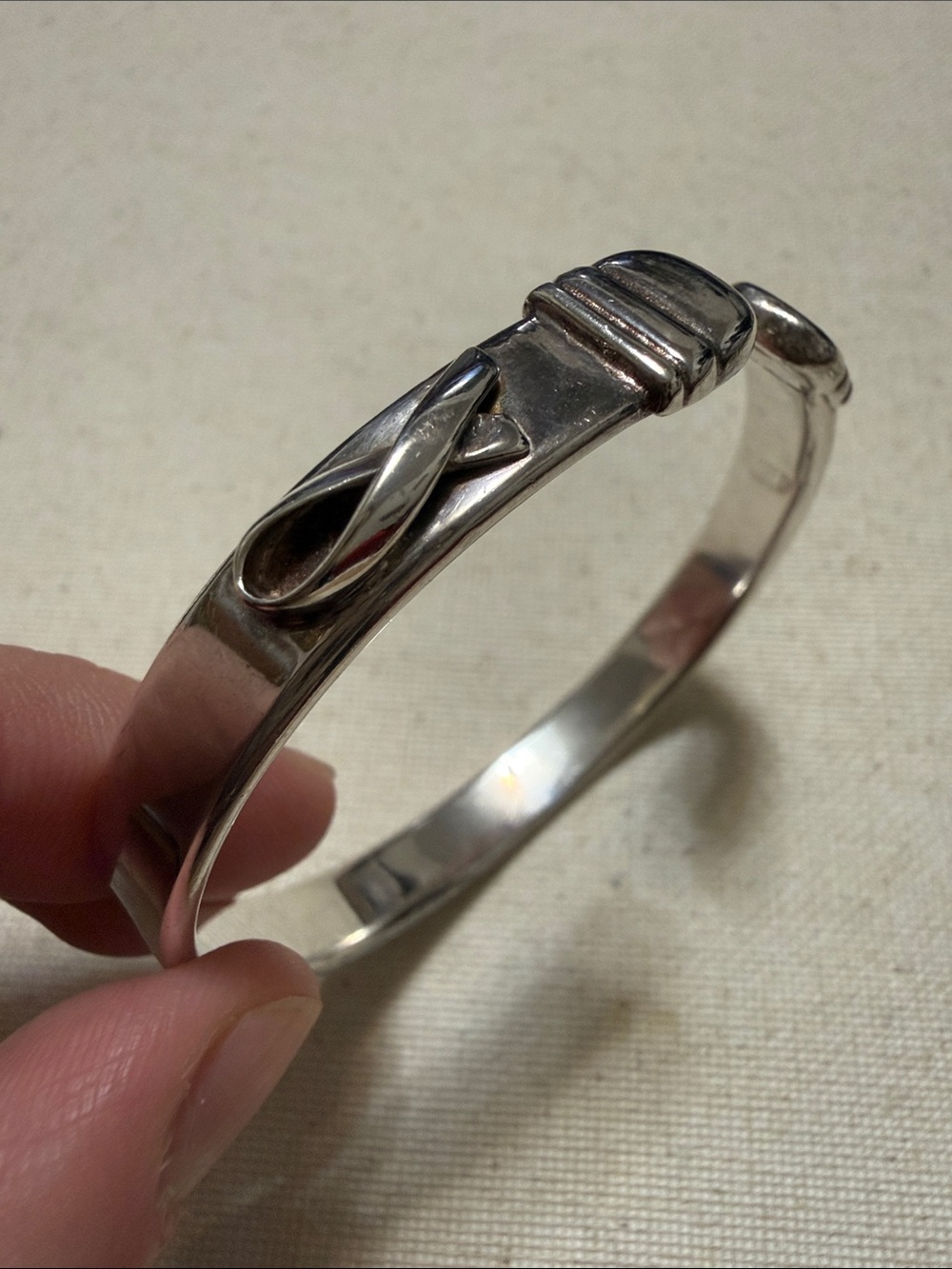 Sterling Silver 925 Breast Cancer Awareness Cuff Bracelet made in Italy